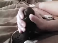 After captivating me with a fantastic chef jerk, my white bitch plays with her moist crack.